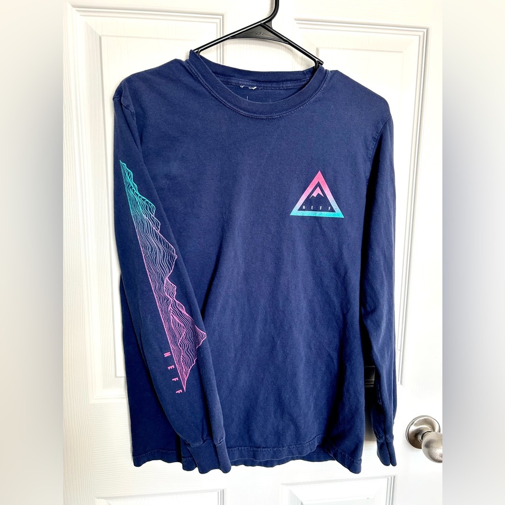 Neff, Long Sleeve Tee, Men’s, Blue with Pink, Size S